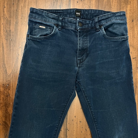 Boss Hugo Boss Jeans Size 30 X 32 Dark Wash Skinny School Preppy Logo Designer - Picture 5 of 16